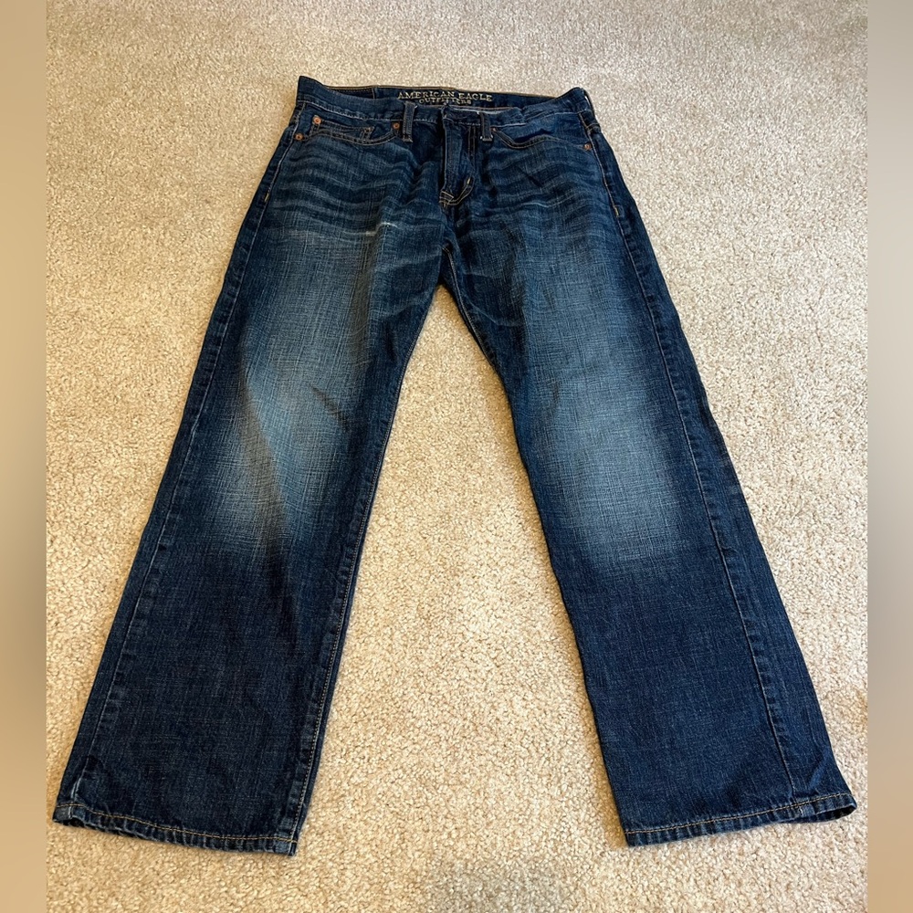 Men’s American Eagle Outfitters Dark Blue Relaxed Jeans 30x30